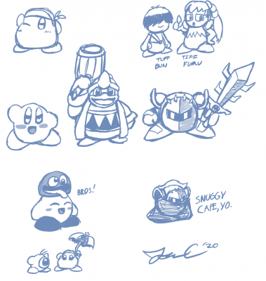 Art Stream Sketches - Kirby Characters by Jon Causith
More streaming, this time of Kirby characters.  I forgot all about Tiff and Tuff.
