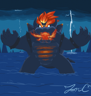 Bowser's Fury Hype Art by Jon Causith
If one goes with the idea that at least some Mario games are just like, stage plays, is this what happens when the crew decides to do their take on Godzilla?
