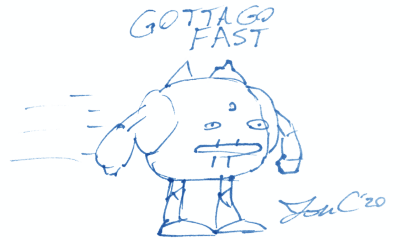 Doc Meatbot Gotta Go Fast by Jon Causith
The Sanic version of Doc Quick, perhaps?  Terrifying o.o;
