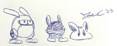 Bunnies by Jon Causith
A trio of bunny enemies from various games, we have the Snow Robbit from Mega Man 11, a Bunny virus from MMBN, and a Pols Voice from Legend of Zelda.
