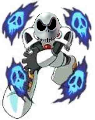 Jack Skullington by Darkness Man
Somehow, that actually looks very cool, even if a little intimidating XD  Naturally, this is Skull Man as Jack Skellington.  Or vice versa.
