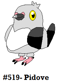 Pidove by Dragoonknight717
Pidove is somewhat interesting in the fact that I expected to encounter it a lot earlier than you do.  This is mainly due to it being basically Ash's first capture in the Unova series of the cartoon, I thought it would be right there on the first route.
