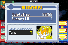 Tails Navi Chip by JokerTH08
It seems at long last, Megaman.EXE managed to defeat Tails.  It took him quite awhile there, giving him the lowest busting rank, but still he got a navi chip from the deal.
