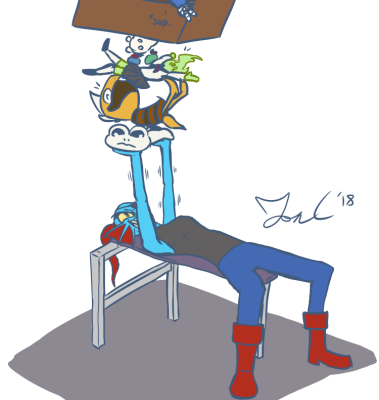 Undyne the Benchpresser by Jon Causith
Undyne suplexed her way into your art gallery because she can.  I mean, I'm not gonna tell her no.
