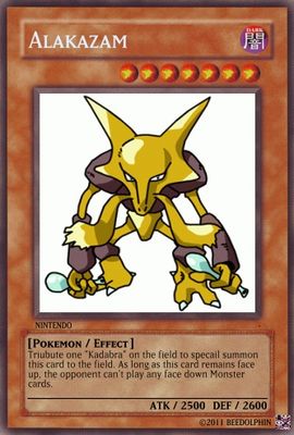 Alakazam by beedolphin
I never quite liked Alakazam's design as much as I like Kadabra's.  The design just seems rather plain compared to the esper test markings and the tail.  Though I do find it interesting that Alakazam weighs less than Kadabra, thus taking the missing tail into consideration... and yet he can still learn Iron Tail...
