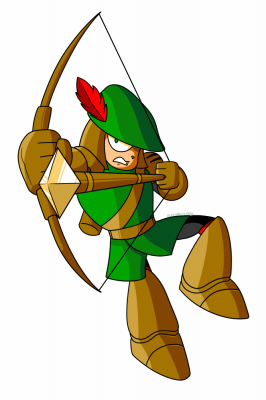 Bow Man by Alex
If memory serves, Bow Man was the last of my Robot Masters I had a mental image of.  I knew I wanted a Robot Master themed around archery, but I had a hard time coming up wtih a design I liked.  This was the end result, and Alex's rendition here looks pretty awesome!
