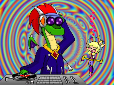 DJ Dragon by Neo
When we were talking about Meteos, the subject of favorite songs came up.  I was always partial to The Scratch Show, the original theme of LUNA=LUNA back on the DS game.  And so I am a DJ.  Let the music play!
