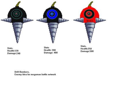 Drill Bombers by Solarblast5
A new type of virus for the Battle Network games.  It rather looks like these would fit right in.

