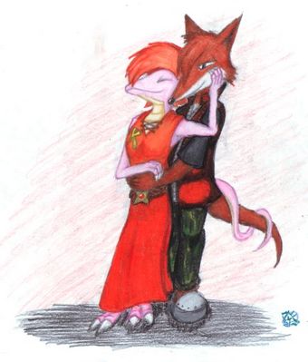 Firey Love
A nice spicy embrace between Caver and Charra, a loving couple who met in Japan.  Caver and Charra (c) R. Mythril
