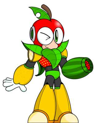 Fruit Man by Neo
Quite a nice surprise, Neo drew one of my Robot Masters, Fruit Man!  He looks quite cute and colorful, just as I imagine him.
