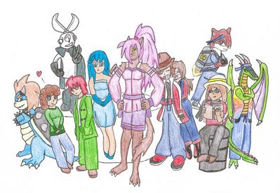 Group Shot by PrinceDarius
Here we have a gathering of some of the higher-ups from the forums and broadcasts!  From left to right, we have Bowserslave, Catgame, Cutman Mike, Neo, Giest, Pink, Striker, BlackRaiden, Kit, Shagg, and myself!
