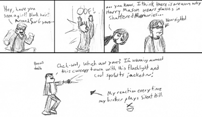 Harry Runs Into a Wall by Jon Causith
Ah, those tank-like controls of the first Silent Hill...  Always a fun time XD  And bonus points for Homestar Harry there, that had me laughing quite a good bit XD
