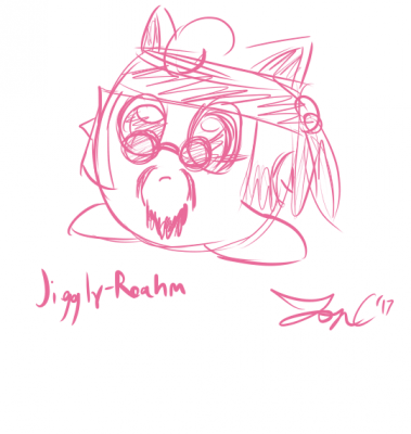 Jigglyroahm by Jon Causith
I... honestly forget what prompted this one, though the funny thing is I have a habit of freaking people out with my range of voice.  At the upper register, I enjoy weirding people out by imitating Jigglypuff's song.  So coincidentally, this worked out, haha.
