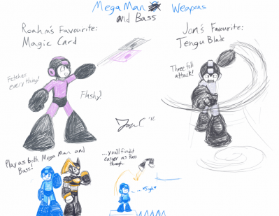 Arsenal Favorites - MM&B by Jon Causith
For Mega Man & Bass, I enjoy the multi directional use and grabbing capabilities of the Magic Card.  Jon seems to prefer the multifunctional use of Tengu Blade.

