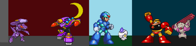 Pokemon and Robot Masters by Ace-heart
The legendary bug there with Napalm Man works surprisingly well as a comparison XD  That fighting type at the end still creeps me out though XD  That one's going to take awhile to grow on me X)
