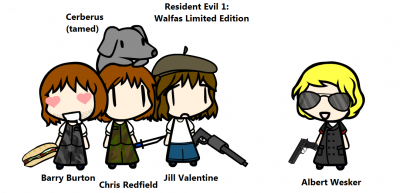 RE1 Walfas by DelralionV2
Poor Rebecca, they never remember her...  But hey, Barry is cool.  Now if only Capcom would remember the series has more characters than Chris and Leon...
