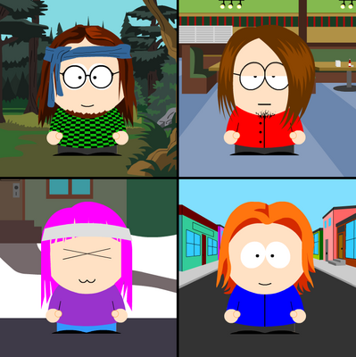 Roahm and Co South Park Style by DelralionV2
I have to admit... the particular "charm" of South Park has always escaped me...  I suppose the editor used to do this didn't feature shades, either ^_^;
