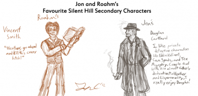 Favorite Silent Hill Secondary Characters by Jon Causith
When it comes to secondary characters, it seems we're both fans of SH3.  I love the charismatic Vincent, while Jon prefers the rugged and devoted Douglas.
