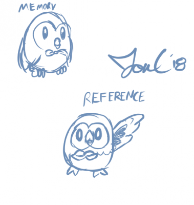 Rowlet From Memory by Jon Causith
There was no question for me when it came to Alolan starter, I wanted that birb.

