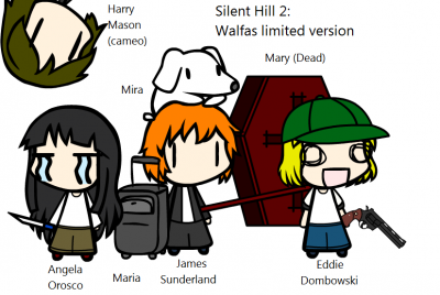 SH2 Walfas by DelralionV2
And now, the cast of Silent Hill 2!  I love the touch of Maria being baggage.  It's so unfortunately true.
