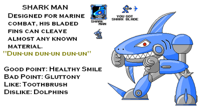Shark Man by EvilMariobot
The original Shark Man really doesn't count since Capcom didn't have much to do with the PC games.  Besides, I think this one looks much cooler X)

