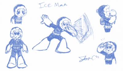 Ice Man Sketches by Jon Causith
Ice Man always was adorable.  Definitely one of my favorite Robot Masters.
