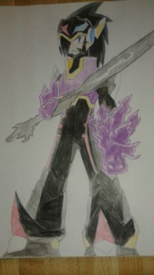Skyre EXE by Thomas Kane
Here we have a Navi based off of one of my characters, a brother of mine from another dimension.  Skyre is a human turned Navi searching for power in his new internet world.
