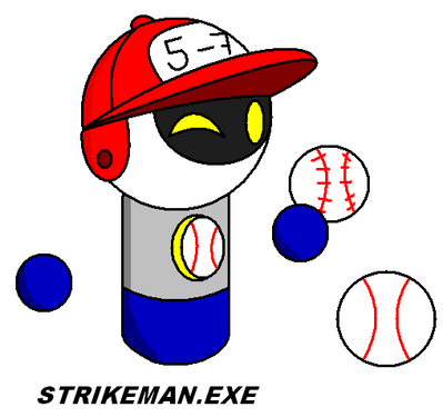 StrikeMan EXE by GandWatch
This version of StrikeMan EXE is said to have come from a baseball video game.  GandWatch made the further joke that the game was named Nine Ten Do!  57.  The first part of the joke is the easy part, Nine Ten Do = Nintendo.  However, 5 and 7 converted to roman numerals gives you V VII  Put them together and you get VVII, or Wii.
