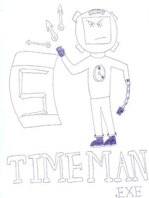 TimeMan EXE by Lande Hikari
It's interesting to see a Navi rendition of Time Man.  He and Oil Man really need more love, they were interesting additions to the cast.
