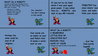 WHAT IS A ROBOT by SilentDragonite149
But enough energy bar charging, HAVE AT YOU!
