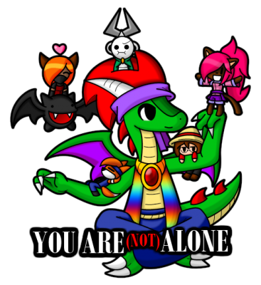 You Are Not Alone by Neo
Neo made this piece for me recently during a bout of depression.  I had to cut back on how often I was on Skype due to HughesNet bandwidth shenanigans, and my phone was apparently being used too much without my knowledge (I wasn't really informed how the plan worked...).  Living where I do, it's easy to feel alone, but thankfully I have good friends to see me through it.
