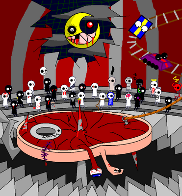 Bloody Moonlight Big Top by GandWatch
.....For those who didn't think Psychonauts' Meat Circus stage was creepy enough... o.o;
