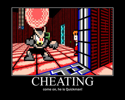 Cheating by Ace-Heart
One has to wonder how many downgrades Quick Man needed to be on par with everyone else...
