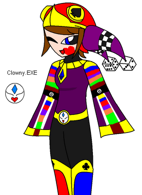 Clowny EXE by GandWatch
This is quite a cute Navi counterpart of Clown Man, a more feminine jester with a liking for games.
