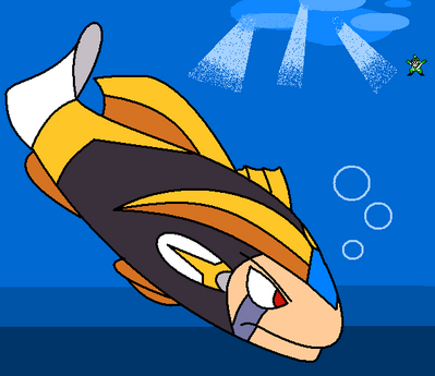 Fish'd, Literally by GandWatch
No matter how big the head fins, and no matter how Mega Man 8's horrible voice acting pronounced it, Bass is not a fish XD
