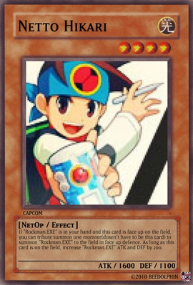 Netto by beedolphin
Nice effect, having him able to summon Rockman.EXE.  They certainly work best as a team.

