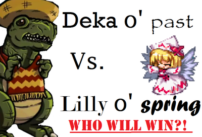 Random Fight o' Century by ioddandodd
...I'm rooting for Deka.  Sure, I like Touhou, but Lily White is rather annoying in general...  Especially in Mega Mari, and that's where that sprite came from.
