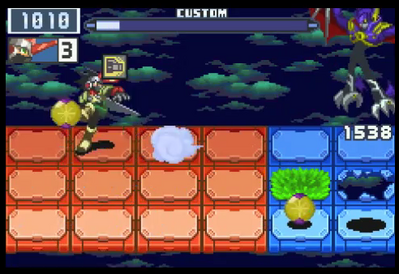Shade Man Screenshot by ablon08
This is the sort of romhack I'd really love to see, but have no idea how possible it would even be, something that put ALL the Navis from ALL the games in one, could even let you collect all their chips...  I do love collecting things, so that would be awesome.
