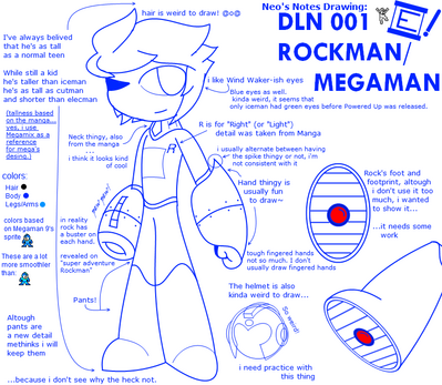 Drawing Notes - Rockman by GandWatch
Here we have something rather interesting, Neo's notes on how to draw Rockman!  It's interesting to see an artist's methods this way.
