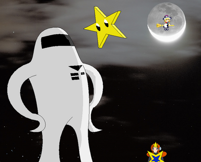 Star Man meets Starmen by GandWatch
That Earthbound Starman looks quite imposing!  And for good measure, Marisa is even present, filling in as a star woman.
