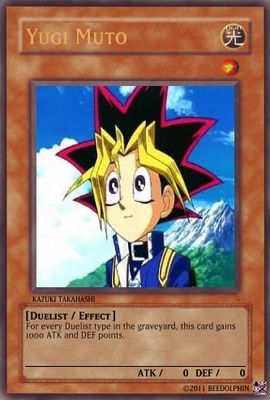 Yugi by beedolphin
This effect seems to fit Yugi pretty well.  Quiet, unassuming, and harmless, right up until you harm his friends.
