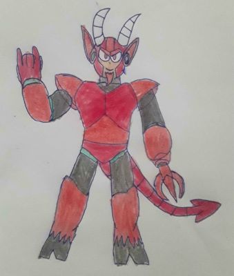 Devil Man by Gabriel Dreemur
A rendition of Devil Man, my volcanic studies robot master!  Rock on!
