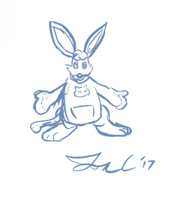 Hariluro by Jon Causith
Another Monster Rancher bunny in cat pajamas apparently?  Sadly I know little about the series, but it seems to have many bunnies, so that's a good thing.
